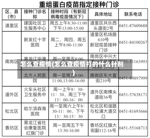 怎么查疫情(怎么查疫情打的什么针剂)