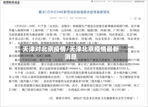 天津对北京疫情/天津北京疫情最新消息