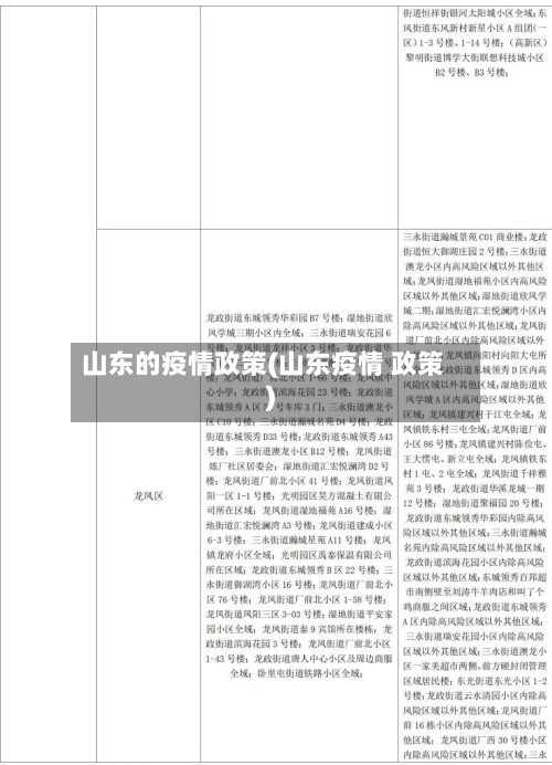 山东的疫情政策(山东疫情 政策)